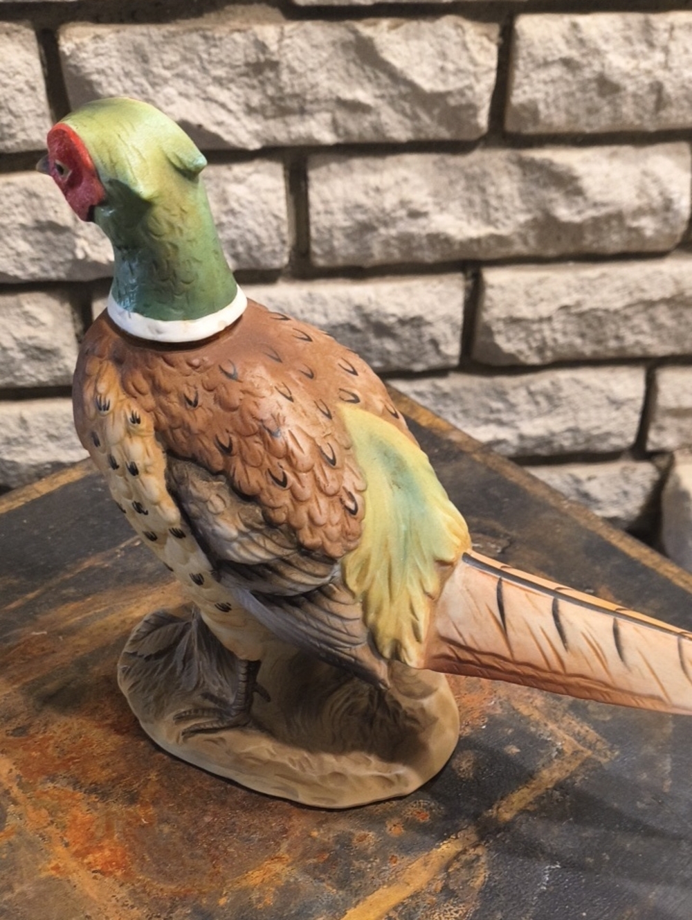 Ceramic Pheasant Decanter Figurine - Brown & Green Banfi 1970 Very Nice